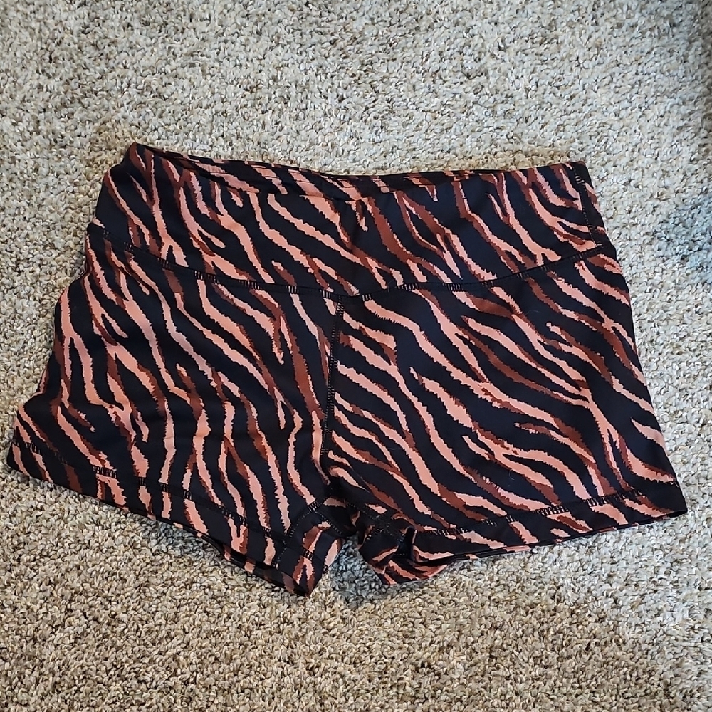 IAB Zebra Print Shorts - Black, Blush, Maroon
